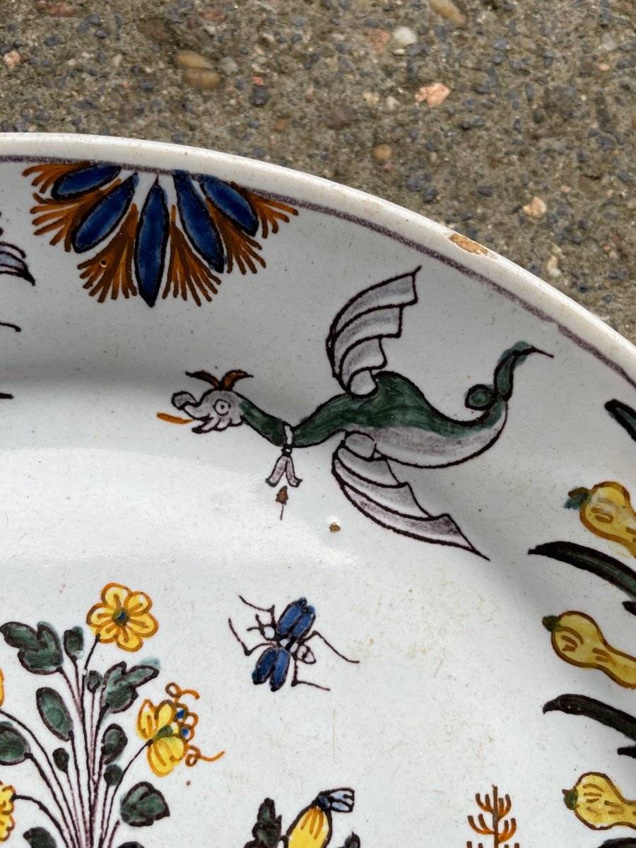 Moulins - 18th Century Earthenware Plate With Chinese And Grotesque Decor-photo-1
